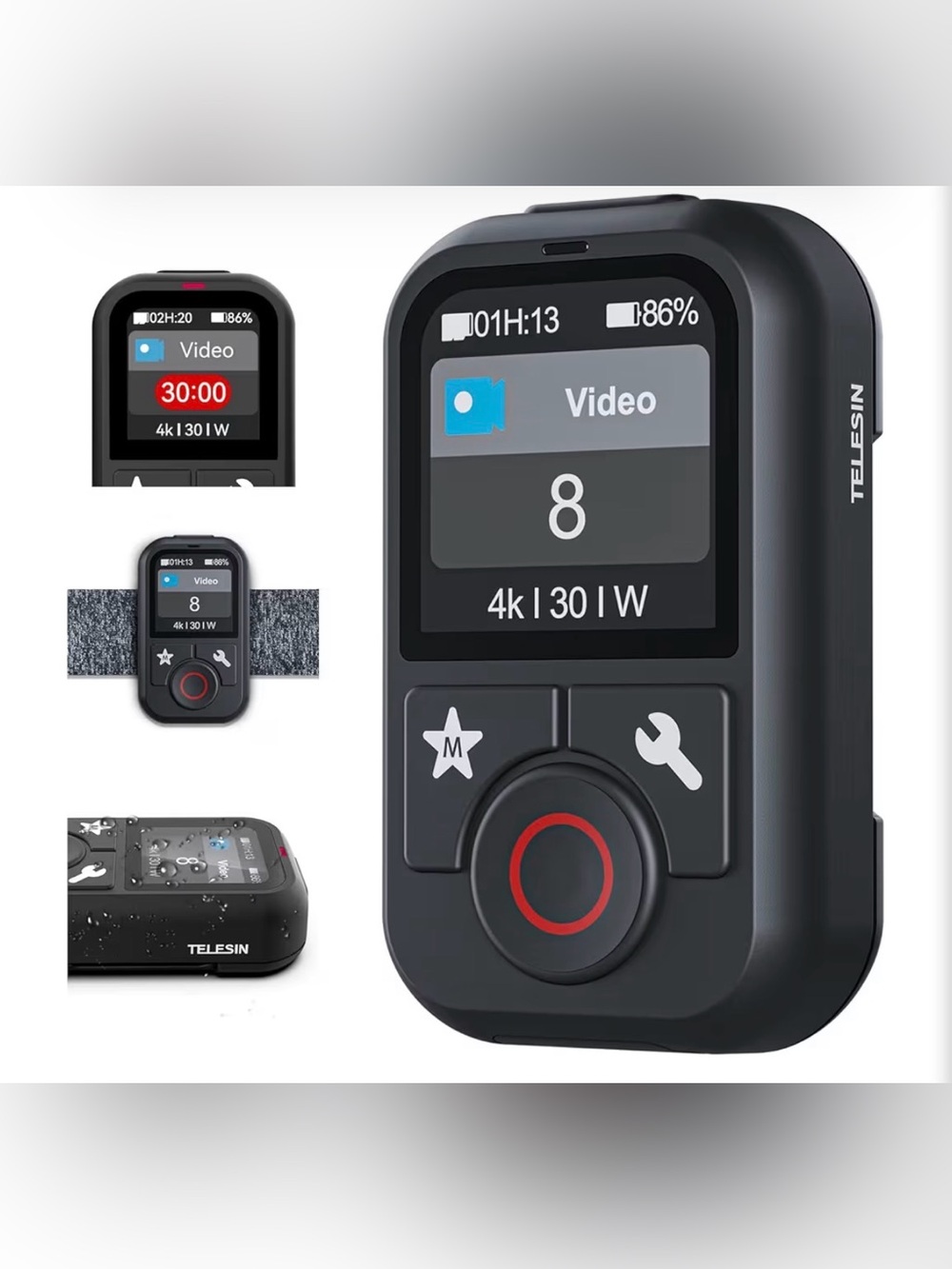 Telesin Black Wireless Remote Control for Action Cameras